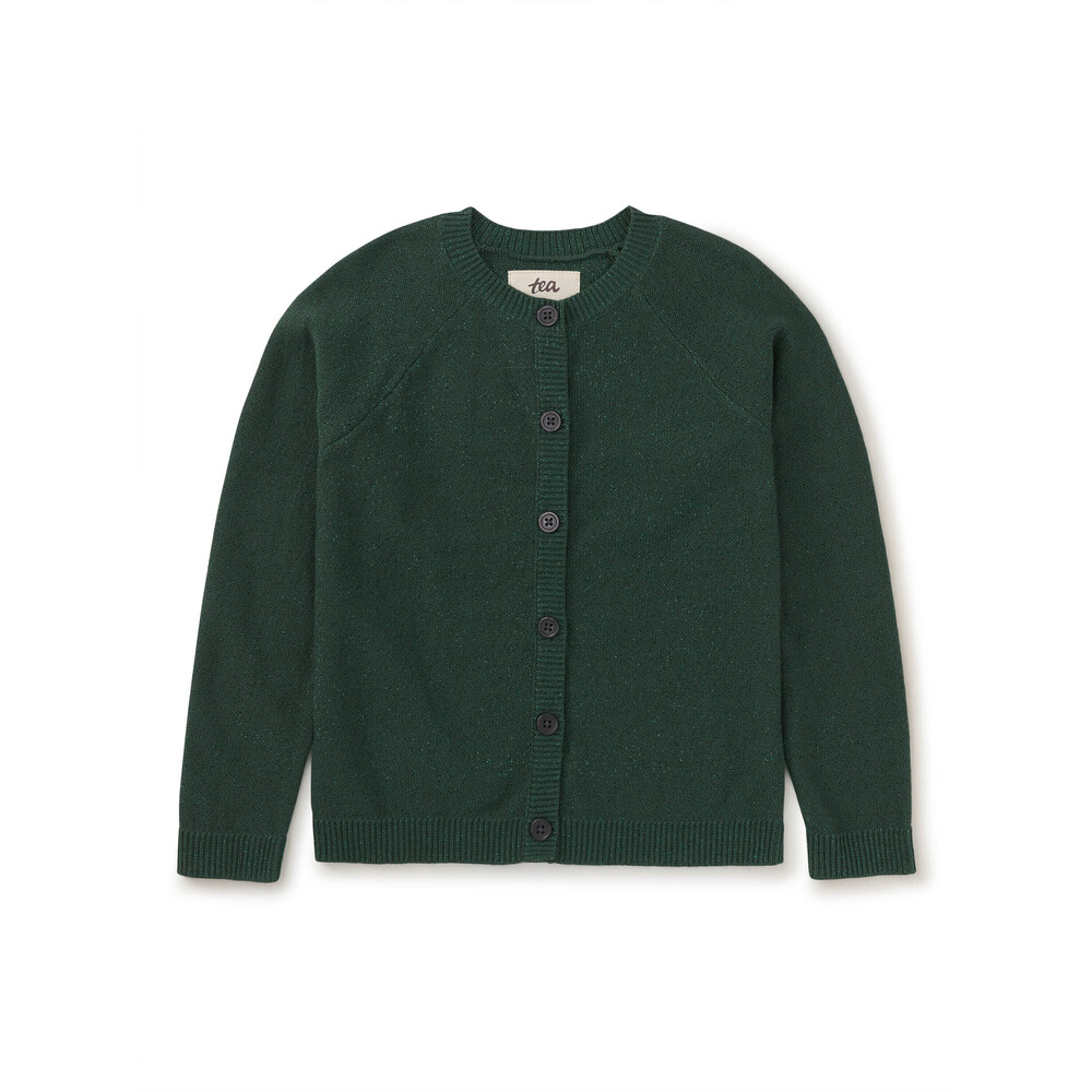 Tea Collection Girls Green Sparkle Cardigan size: 4-5T